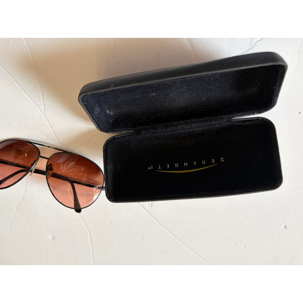 VTG Serengeti 1501 Aviator Sunglasses Japan 140mm Amber Drivers Glass/Case - Picture 10 of 10
